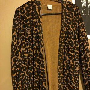 Long leopard print cardigan